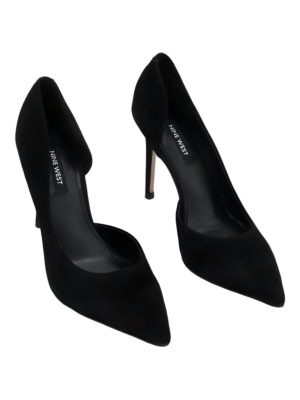 Nine West Folowe dOrsay Black Suede 3.5" Stiletto Heel Pumps Size 5.5M